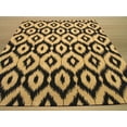 thumbnail image 5 of Tapis en Laine Noire Tufté à la Main Ikat Doré, 5 of 5