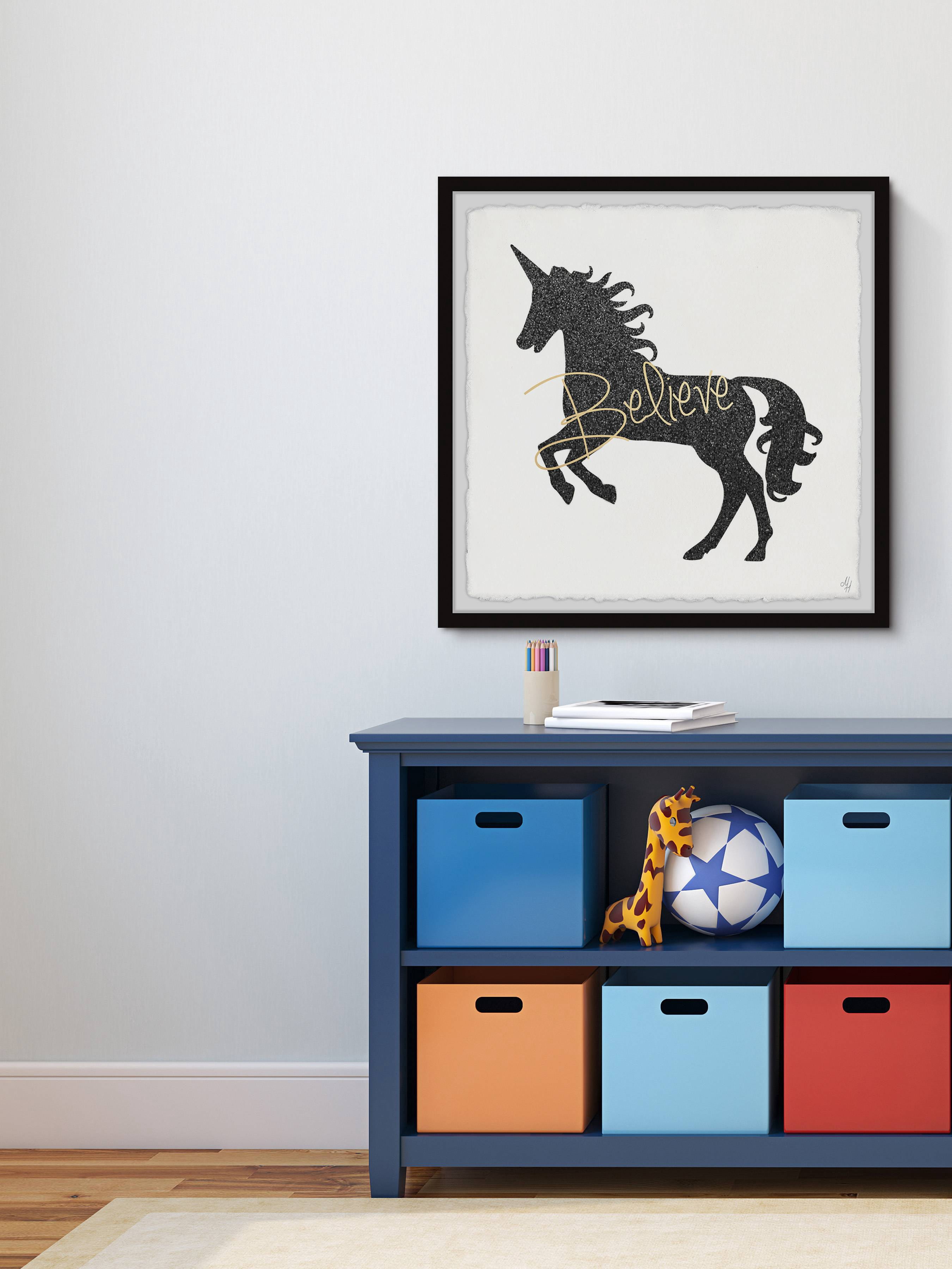 Marmont Hill Unicorn Believer Framed Wall Art, 18.00" x 1.50"