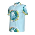 thumbnail image 2 of Vsdgher Dreaming Travel Print Men's Short Sleeve Stretch Polo Shirt, Moisture-Wicking Performance Polo Shirt, 2 of 8