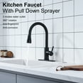 thumbnail image 5 of Matte Black Kitchen Faucet with Pull Down Sprayer - High Arc Stainless Steel Kitchen Sink Faucet, 3-Function Pull Out Kitchen Faucet, Single Hole Single Handle Sink Faucet GAGALIFE, 5 of 9