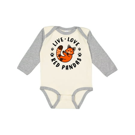 

Inktastic Live Love Red Pandas Gift Baby Boy or Baby Girl Long Sleeve Bodysuit