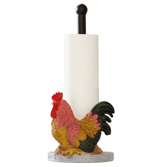 Rooster Kitchen Paper Towel Holder - Resin Farmhouse Towel Stand for Countertops，Decor Accessories for  Kitchen