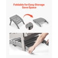 thumbnail image 3 of VEVOR Adirondack Ottoman, 21.5L x 18.9W x 14.8H Inch HDPE Plastic Folding Adirondack Ottoman, Weather-Resistant Foot Rest for Adirondack Chair, Widely Used for Outside Porch Pool Lawn Backyard, Gray, 3 of 9