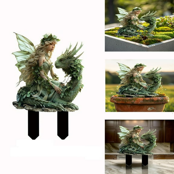 Fairy Garden Stakes 2025 - Acrylic 2D Elf & Tree Man Decorations, Waterproof Lawn Stakes for Outdoor Yard, Flower Pot & Garden Decor, Whimsical Fairy Accessories Gift for Lovers