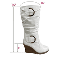 thumbnail image 2 of Toozon Women's Boots Casual Zip Knee High Wedge Heel, White, 7.5, 2 of 5