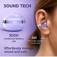 thumbnail image 2 of Audífonos Inalámbricos Bluetooth 6.0 de Oído Abierto con Clip, Audífonos con Cancelación de Ruido ENC y Accesorios con Lazo Desmontable y Diamantes de Imitación – Morado, 2 of 9