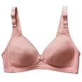 thumbnail image 5 of Arlun Maternity Nursing Bras for Breastfeeding Front Snap-Fastener Lightweight Breathable Summer Wear Solid Color Wide Strap No Padded Comfortable Ribbed Bralettes Watermelon Red 42, 5 of 7