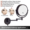 thumbnail image 2 of Wall-Mounted Makeup Mirror,8 inch Magnifying Double Sided Led Lighted Mirror,Bathroom Extendable 360° Swivel Shaving Cosmetic Vanity Mirror with Plug Switch,Brass,7X /Gold/1, 2 of 26