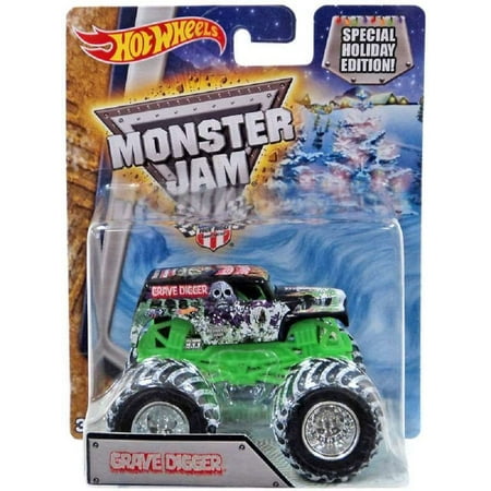Hot Wheels Monster Jam Snow Tires 1:64 2017 Special Holiday Edition 25th Anniversary (Grave Digger)