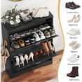 thumbnail image 5 of FANRAL Shoe Cabinet with 2 Flip Drawers & Open Storage,Fluted Shoe Storage Cabinet Rack Organizer with Adjustable Shelves for Entryway,Closet,Hallway,Black, 5 of 8