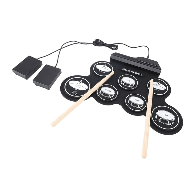 Tambour Électronique USB, Tambour Roulé à la Main avec Metronome Intégré Double Sortie Portable pour Débutants