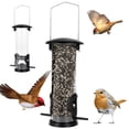 thumbnail image 1 of Muyoka Comedero para pájaros colgante para pájaros salvajes con 2 puertos de alimentación tubo a prueba de ardillas alimentador de semillas para pájaros con colgador de metal resistente a la intemperi Muyoka Hogar, 1 of 6