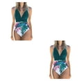thumbnail image 1 of Traje de baño Toystoory mujer espalda abierta Acolchado Body Deep V azul Flor azul 2XL, 1 of 6