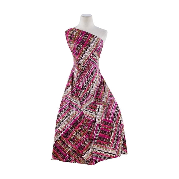 Zelouf Spun Polyester Spandex Print , Sewing, DIY, Crafts Fabric by the Yard, 321 Berry/choc, 3 Yard