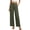 Dark Green, variant on Womens Casual Wide Leg Pants High Waisted Button Down Straight Long Trousers Palazzo Pants Beige L