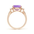 thumbnail image 2 of ANGARA Natural Cushion 3.65 ct Amethyst Solitaire Ring with Diamond Accents in 14K Rose Gold for Women (Size-10mm) | February Birthstone, Anniversary, Jewelry Gift for Women | Natural Amethyst Ring, 2 of 9