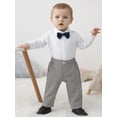 thumbnail image 5 of 4pcs Infant & Toddler Clothing Boy'S Classic Gentleman'S Suit Long Sleeve 1pc Shirt, Vest, Pants, Bow Tie Suit Dress Suit, 5 of 8