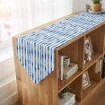 thumbnail image 4 of Blue Stripes Table Runner Linen Burlap Table Runner 72 Inches Long Striped Modern Art Farmhouse Dresser Scarves for Kitchen Island Coffee Dining Room Party Wedding Banquet Holiday Decoration 18"x72", 4 of 8