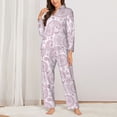 thumbnail image 2 of Pajamas for Women Set - Mauve Paisley Comfy Long Sleeve Button Up Pajama Sets for Women 2 Piece, Soft Sleepwear Nightwear Pjs Lounge Sets for Women with Pockets, 2 of 6
