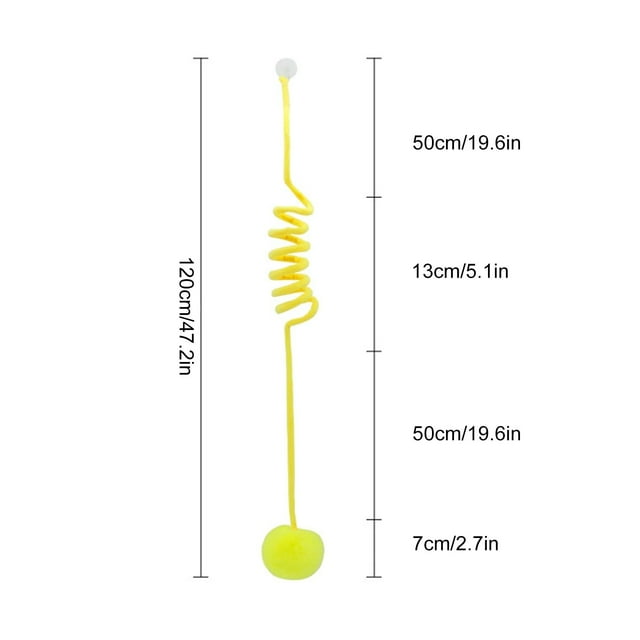 Leodye 1PCS Amuse Stick Retractable Elastic Rope, Teaser Stick Hanging Pet Play Interactive Teaser Stick for Indoor Amusement -47.2IN
