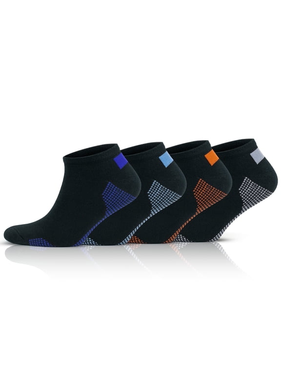 Cotton Black Low Cut Socks For Men | 4 Pairs | Model: 3110