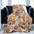 thumbnail image 1 of Soft Flannel Blanket Hand Drawn Seashells Throw Blanket,Warm Blanket Anti-pilling Washable Single Blanket Children, 1 of 5