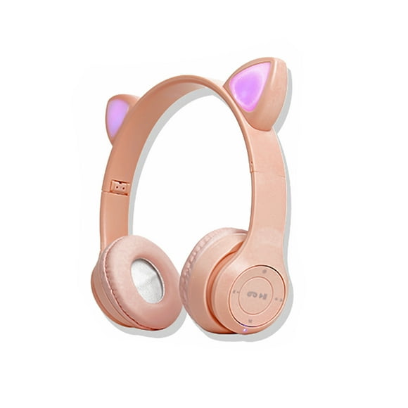 Audífonos Bluetooth con Orejitas de Gato Link Bits P47M Rosa