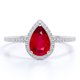 thumbnail image 1 of JeenMata Anillo de Compromiso con Piedra Natal de Julio en Corte de Pera de 1 Quilate - Anillo de Bodas - Anillo de Halo - Anillo Pavé - Anillo de Promesa - Baño de Oro Blanco de 18 K sobre Plata, 1 of 6