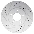 thumbnail image 3 of TRQ Front Performance Brake Rotor Drilled Slotted Pair Set for 1995-2002 Continental / 1996-1997 Cougar / 2001-2005 Sable / 1996-2007 Taurus / 1996-1997 Thunderbird, 3 of 7