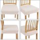 thumbnail image 4 of Jacquard Embossed Chair Slipcover Stretch Seat Slipcover Cover for Dining Room Office Hotel Wedding (Beige,Pack of 6), 4 of 4