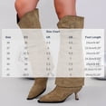 thumbnail image 3 of Xfvqtps Slouchy Knee High Boots for Women Fold over Low Kitten Heel Pointed Toe Buckle Strap Suede Tall Boots, 3 of 9