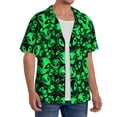 thumbnail image 2 of Gukieu Green Monster Print Men's Short-sleeved Shirts, Button-down Pocket Shirts, T-shirts, Beach Vacation Travel Summer Clothing-Medium, 2 of 5