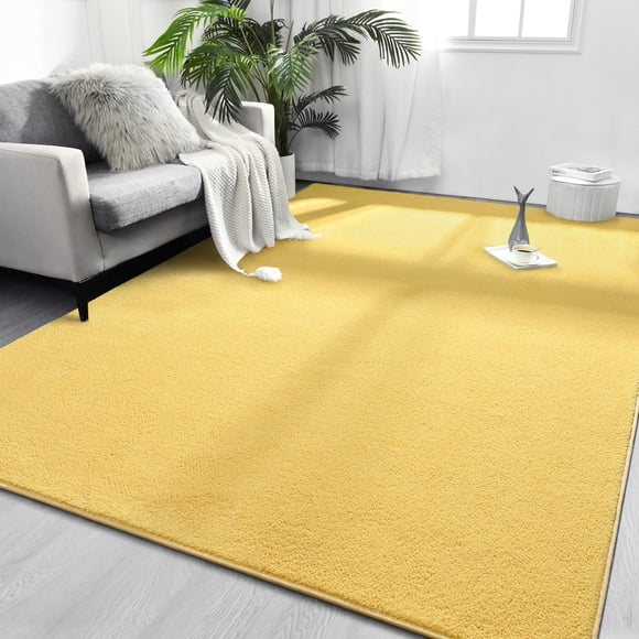 Alfombra de Área FlyDOIT 183x274 cm Amarilla con Espuma de Memoria Suave para Interiores