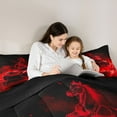 thumbnail image 6 of Feelyou Neon Race Car Bedding Comforter Set for Kid, Fashion Automobile Twin Comforter Sets, Red Racing Horse Animal Reversible Bedding Set, Luxury Bedroom Decor, 2-Piece, 6 of 9