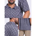 thumbnail image 7 of DARING DIVA Men's Printed Short Sleeve Lightweight Breathable Polo Shirts L Dark Purple, 7 of 7