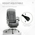 thumbnail image 5 of Vinsetto High-Back Executive Office Chair with Footrest, Linen-Fabric Computer Chair with Padded Armrests, Gray, 5 of 9