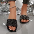 thumbnail image 2 of Eltusu Women Flat Slide Sandals, Fashion No Slip PU Open Toe Summer Shoes Black Size 7, 2 of 10