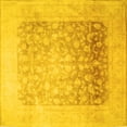 thumbnail image 1 of Ahgly Company Machine Washable Indoor Square Persian Yellow Traditional Area Rugs, 3' Square, 1 of 4