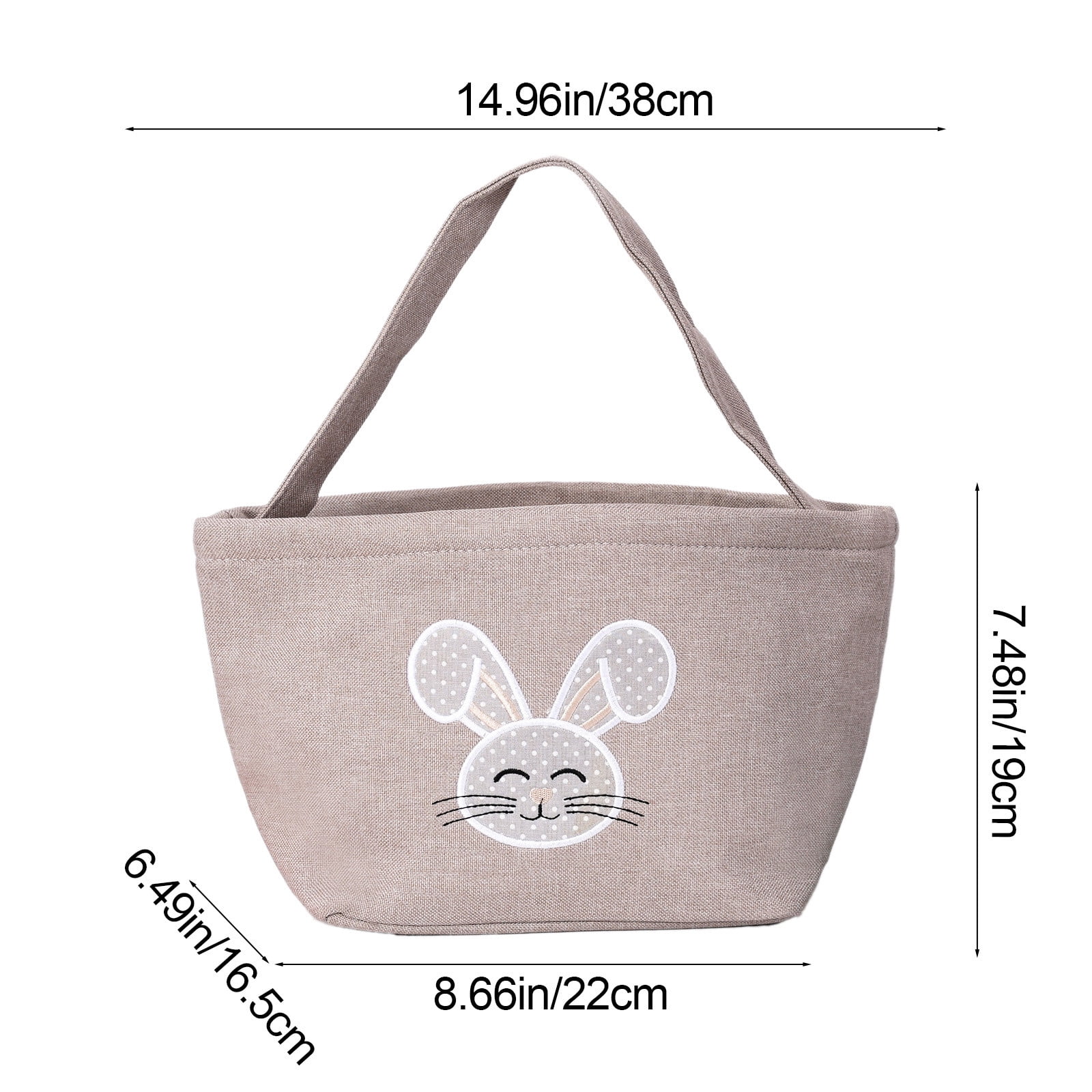 Lunxisen 2 Pcs Easter Basket Ear Bag Decoration Imitation Linen Holiday Gift Party Favor Spring Celebration