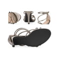 thumbnail image 2 of BLISSFUL STEP Stiletto Heel Strappy Straps Open Toe Sandals for Women Gunmetal 6, 2 of 4