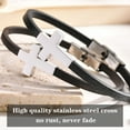 thumbnail image 3 of Mens Leather Cross Bracelet for Men, Christian Gift Mens Cross Bracelets, Adjustable Jesus Faith Religious Easter Catholic Communion Baptism Christmas Jewelry Gift for Men, 3 of 6