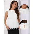 thumbnail image 2 of DARING DIVA Women's Sleeveless Halter Mock Neck Elegant Blouses XS White, 2 of 6