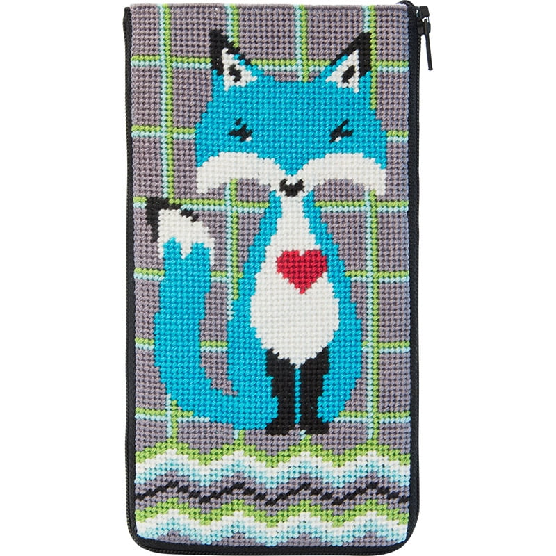 Stitch /& Zip Needlepoint Eyeglass Case Kit Animal Skins