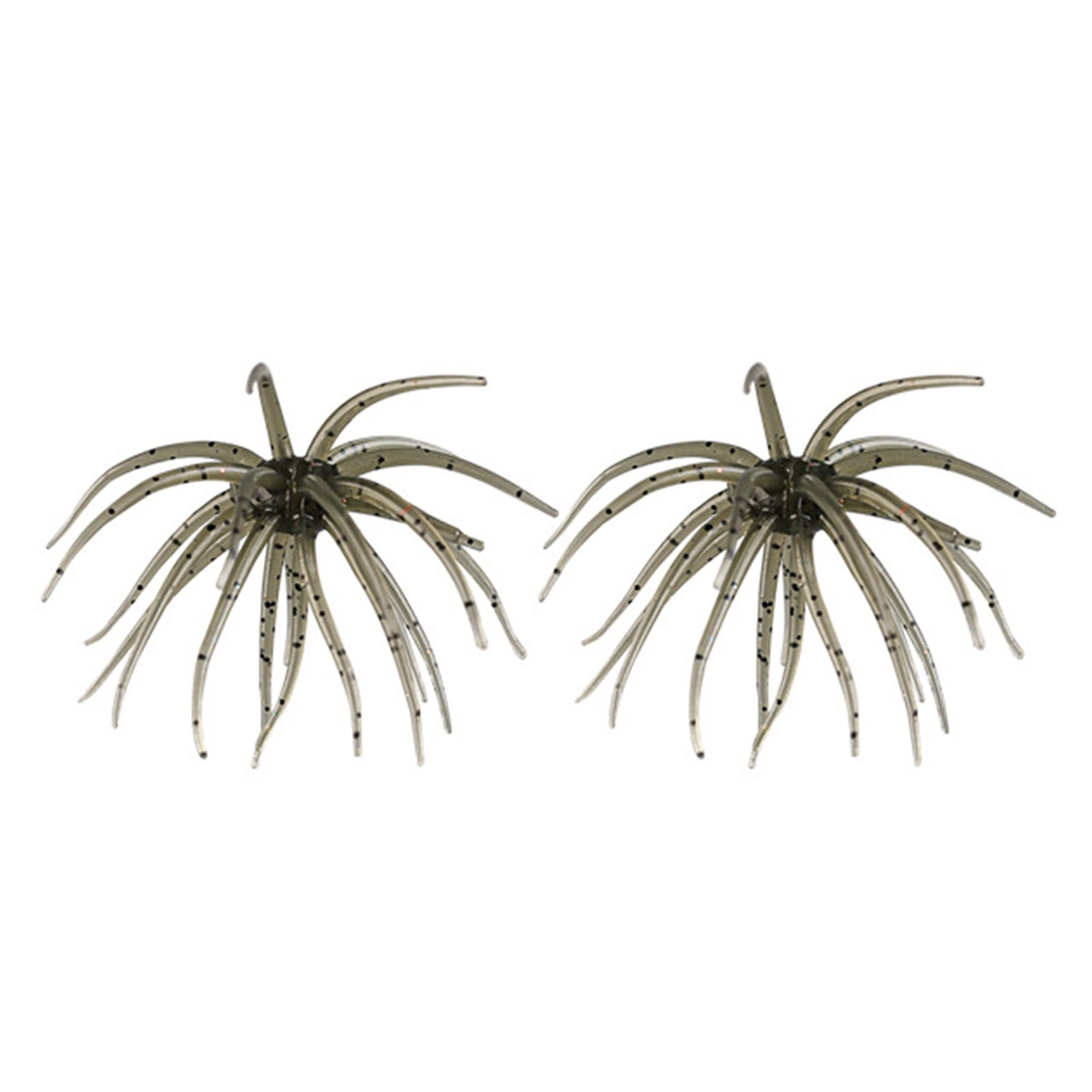 Rodiuiu 2Pcs 6CM/1.9G Soft Sea Urchin Lure with Swimming Skirts Colorful Artificial Bait Saltwater Freshwater Bass Trout Snakehead Fishing Accessories