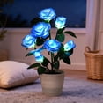 thumbnail image 6 of Artificial Blue Rose Flower Lamp LED Lights, Flower Table Lamp for Bedroom Bar Coffee Shop Wedding Valentines Mothers Day Birthday Christmas - Unique Gifts for Women Her Girlfriend Wife Mom, 6 of 15