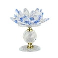 thumbnail image 1 of Portavelas de cristal transparente Lotus Tealight Portavelas Portavelas votivas Candelabro de vidrio para centro de mesa Decoración de comedor Azul Macarena Portavelas para velas, 1 of 8