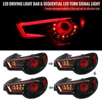 BRZ SEQUENTIAL LED TAIL LIGHTS- GLOSSY BLACK Made for and Compatible with 12-16 SCION FRS