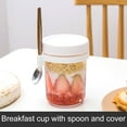 thumbnail image 3 of 10 oz Overnight Oats Container Mason Jars with Lid and Spoon  White, 3 of 9