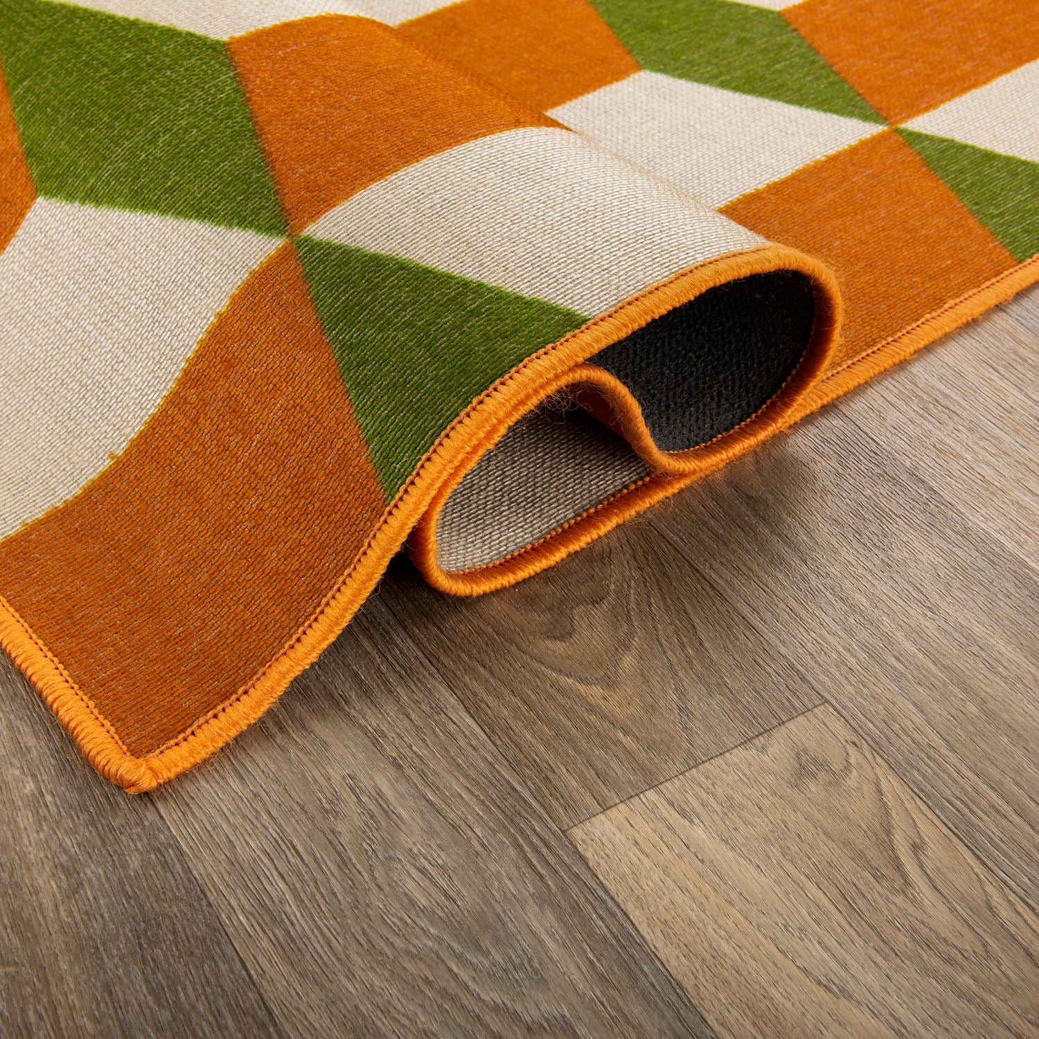 World Rug Gallery Contemporary Geometric Flatweave Indoor/Outdoor Area Rug - ORANGE 7'10"X10'