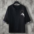 thumbnail image 2 of Men Summer Tops Colorful Undershirts Men Pocket Short Mens Athletic Long Sleeve Tee plus Size Olive Kimono Shirts Old Mens Shirt Lady Summer Shirts Neck Turtleneck Short Sleeved Black 4XL, 2 of 5